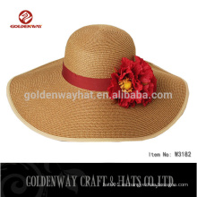 Sombrero de visera de las señoras de la alta calidad con la flor